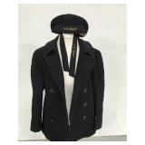Vintage US navy Wool pea coat & beret