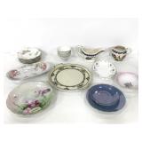 Lot of mixed glass tableware, serving dishes, ect
