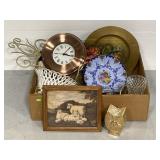 Assortment of items; ceramic, glass, linens & more