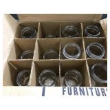 Case of assorted size canning jars