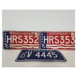 1976 Michigan & Kansas license plates
