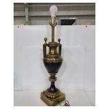 Heavy ornate brass table lamp