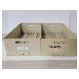 Two vintage metal bins