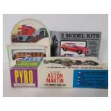 Vintage model kits and Bachman freight car