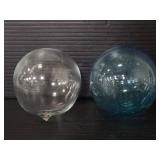 Two blown glass orbs