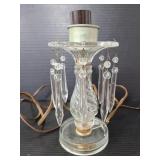 Small glass lamp with glass dangles