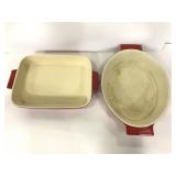 2 cuisinart dishes 14 in oval & 12.5 rectangle