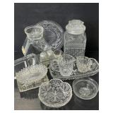 Large lot of vintage cut, pressed & etched glass
