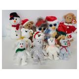 8 holiday TY beanie babies + 4 teenie babies