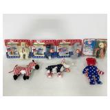 Lot of 7 TY beanie babies American trio & more