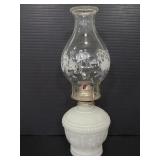Vintage Kaadan white cased glass oil lamp
