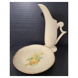 Antique pitcher and plate