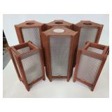 Six wood & acrylic Tropitone candle lanterns