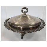 Vintage chaffing dish with glass insert