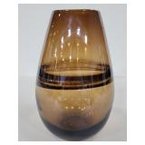 Amber glass blown glass vase