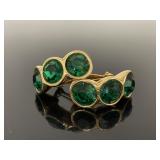 Signed Swarovski green gem clip earrings