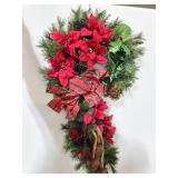 Candy cane swag wreath with bells