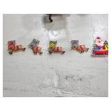 Vintage Santa in reindeer sleigh light up