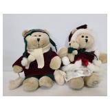 Pair of Starbucks Christmas plush bears
