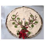 Vintage reindeer tree skirt