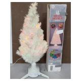 White lighted Christmas tree
