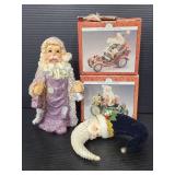 2 Artmark Santa figures w/ other figure & ornament