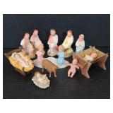 Lot of nativity scene figures