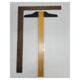 Metal and wooden vintage work square combo