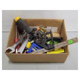 Box of assorted tools w/ square