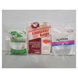 Three packs of assorted vacuum bags