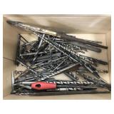 Lot of large drill bits & 2 wood files