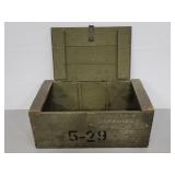Vintage green wooden military footlocker