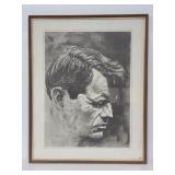 Framed lithograph of Robert Kennedy