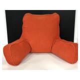 Retro orange corduroy armrest reading pillow