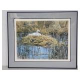 nesting swan painting by H.C. Hertling, 84"