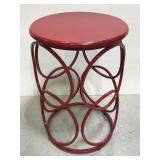 Modern red metal helix side table