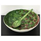 Made In Italy ceramic artichoke pasta bowl set