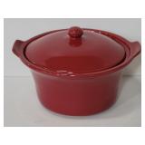 Red ceramic crock pot