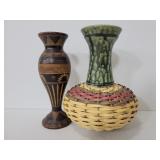 Two assorted decorative vases