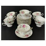 Old Dresden Rose Bavaria Germany & Lefton tea set