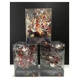 New red & silver 3D snowflake string lights (3)