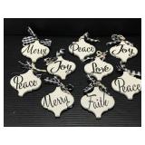New set of 9 ceramic tile ornaments