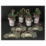 New vintage milk can & truck ornaments (8)