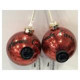 Two New Santa Cam glass bulb ornaments