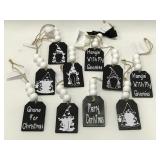 New Gnome For Christmas wood tag ornament set