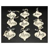 New set of 9 ceramic tile ornaments