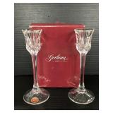 Pair of Gorham fine crystal candle holders w/ box