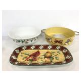 Lenox assorted serving bowl, platter, and holder