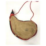 Vintage green, tan and red leather bota bag