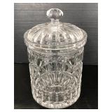 Clear cut glass candy jar